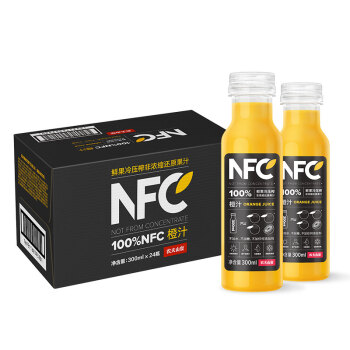 农夫山泉NFC果汁 100%NFC橙汁300ml*24瓶 整箱